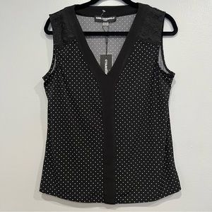 Karl Lagerfel polka‎ dot sleeveless blouse size M.